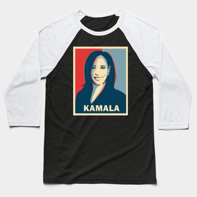 Kamala Harris Pop art Baseball T-Shirt by valentinahramov